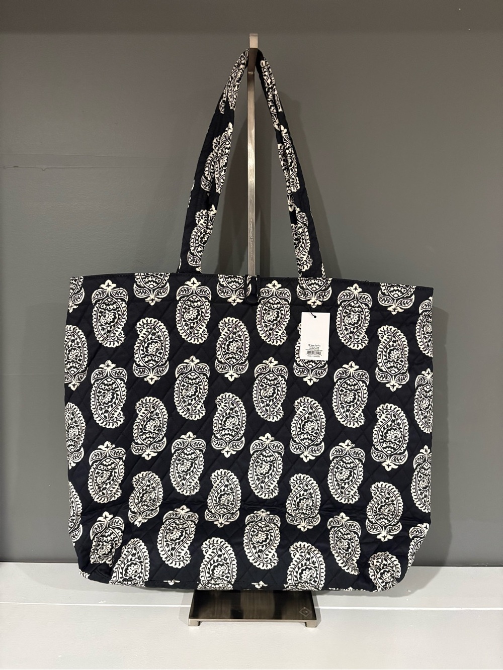 Vera Bradley Black & White Paisley Quilted Tote